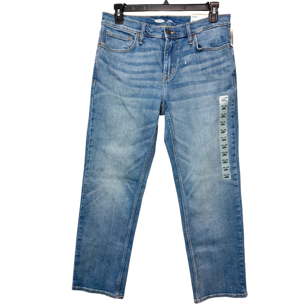 Old Navy Mens NWT Loose Built-In Flex Jeans Medium Wash 33x32‎ (Actual-34x31)